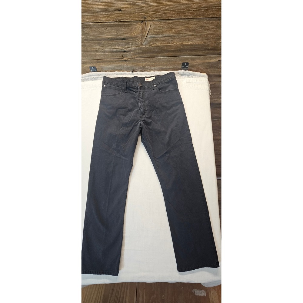 Wrangler Mens Straight Fit Jeans Dark Gray Charcoal 34x30 95WRWBL Stretch Denim